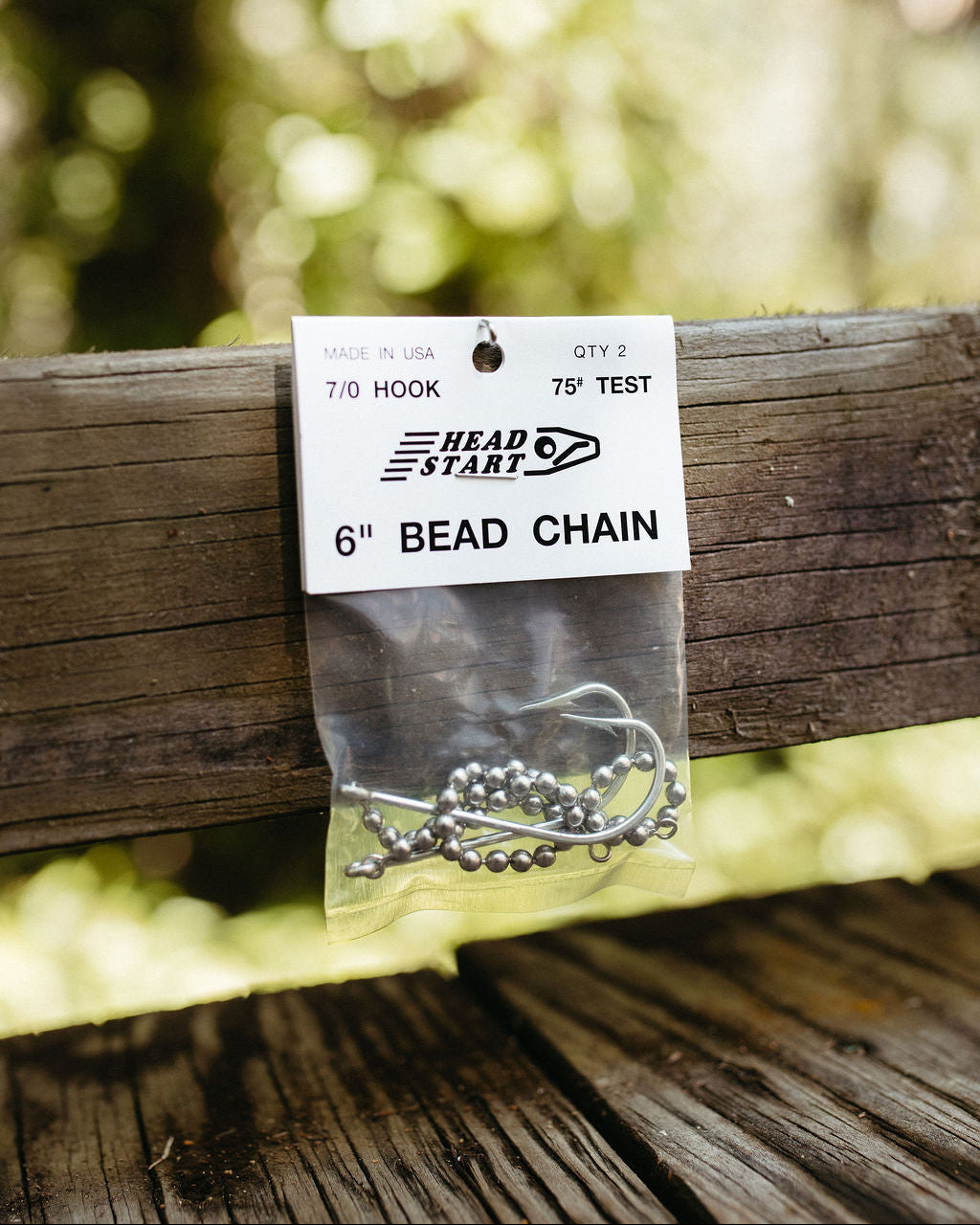 6" Stainless Steel 75 lb. 7/0 Bead Chain (2 pack)